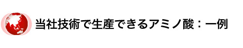 当社の技術で生産できるアミノ酸製品:一例